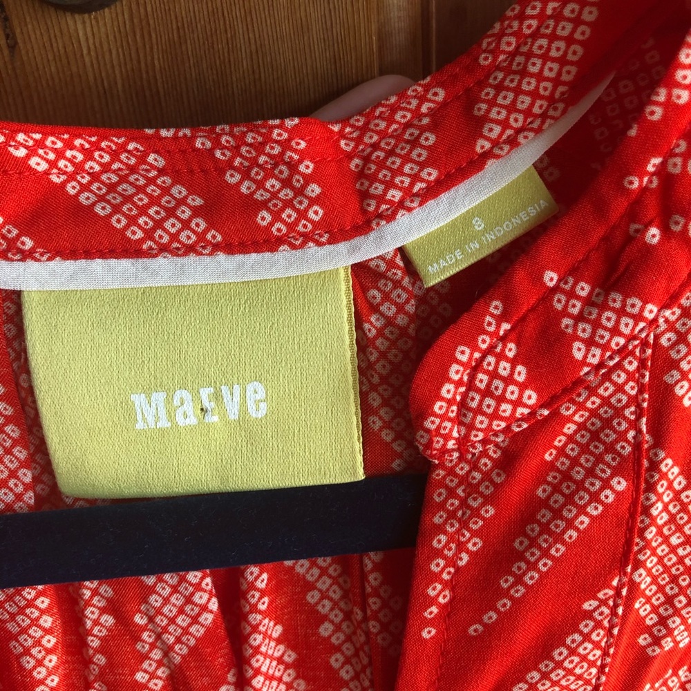 Anthro Maeve Orange geometric print tank size 8 - Picture 4 of 6